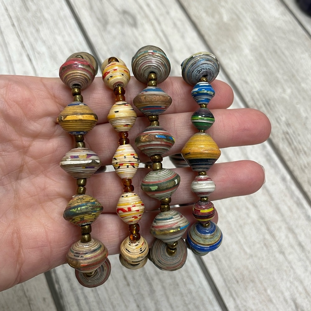 NWOT Noonday paper beads bracelets set of 4